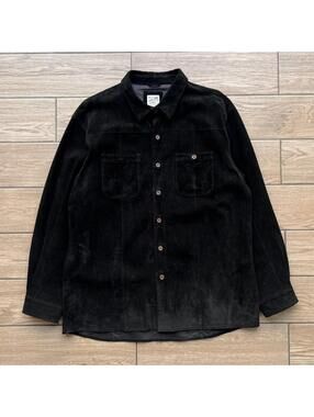 VintageTravelSmith Grunge Suede Leather Button Up Coat Shirt